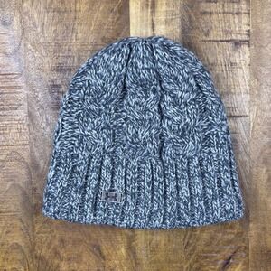Under Armour Womens Gray Cable Knit Fleece Lined Beanie Hat OSFA Winter Sports